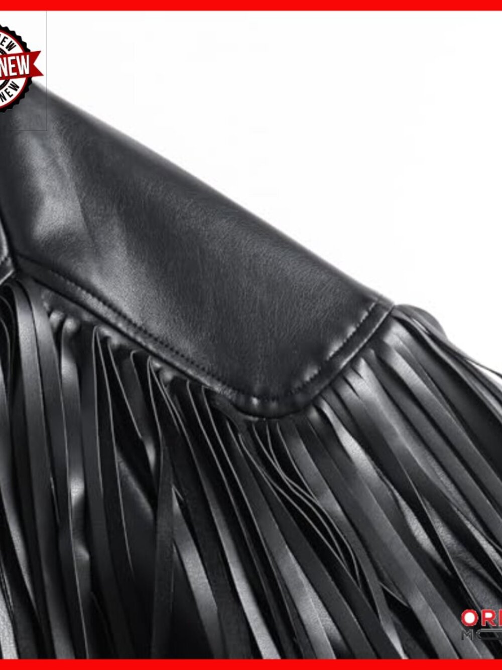 Faux Leather Fringe Jacket Crop Moto Top Western Cowgirl Concert Outfit - Picture 4 of 7